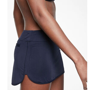 Athleta L navy dress blue Tidal Skirt skort bikini swim bathing suit coverup SUP